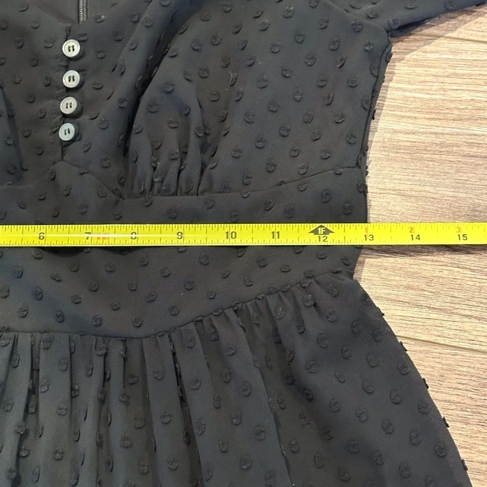 J. Crew Black Tiered Midi Dress in Swiss Black Dot Size 00